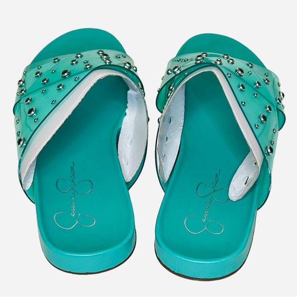 Jessica Simpson Womens Aqua Tislie Round Toe Slip On Slide Sandals Size 7.5M - Picture 5 of 11
